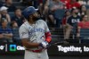 Toronto Blue Jays' Vladimir Guerrero Jr. watches his three-run home run off Cleveland Guardians starting pitcher Joey Cantillo during the second inning of a baseball game, Wednesday, Sep. 2, 2026, in Cleveland. (AP Photo/Phil Long)