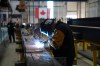 A welder works at Walters Group Steel fabrication plant in Hamilton, Ont., Wednesday, July 16, 2025. THE CANADIAN PRESS/Chris Young
