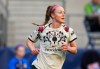 FILE - Portland Thorns defender Becky Sauerbrunn (4) runs during the second half of an NWSL soccer match against the OL Reign, June 3, 2023, in Seattle. (AP Photo/Lindsey Wasson, File)