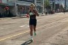 Kristen Spady, 36, runs in the Edmonton Marathon where she placed third among women racers on Sunday, Aug. 16, 2026, in this handout photo. THE CANADIAN PRESS/Handout - Courtney Loach (Mandatory Credit)
