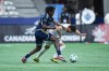 Vancouver Whitecaps' J.C. Ngando, front left, and Forge FC's Tristan Borges vie for the ball during the first half of a Canadian Championship semifinal soccer match, in Vancouver, on Tuesday, September 16, 2025. THE CANADIAN PRESS/Darryl Dyck