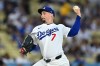 Los Angeles Dodgers pitcher Blake Snell delivers during the first inning of a baseball game against the Washington Nationals, Friday, Sept. 4, 2026, in Los Angeles. (AP Photo/William Liang)
