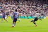 Newcastle United's Harvey Barnes scores his side's first goal of the game, during the English Premier League soccer match between Newcastle United and Bournemouth, at St James' Park, Newcastle upon Tyne, England, Saturday, Sept. 5, 2026 (Owen Humphreys/PA via AP)
