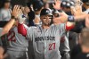 Minnesota Twins' Ryan Jeffers (27) celebrates with teammates in the dugout after hitting a three-run home run during the fifth inning of a baseball game against the Chicago White Sox Saturday, Sept. 5, 2026, in Chicago. (AP Photo/Paul Beaty)