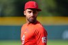 St. Louis Cardinals left fielder José Fermín warms up before a baseball game against the Colorado Rockies, Saturday, Sept. 5, 2026, in Denver. (AP Photo/David Zalubowski)