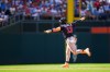 Atlanta Braves' Ronald Acuña Jr. reacts after hitting a three-run home run off Philadelphia Phillies pitcher Alex McFarlane during the eighth inning of a baseball game, Sunday, Sept. 6, 2026, in Philadelphia. (AP Photo/Derik Hamilton)