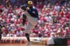 Milwaukee Brewers pitch Grant Anderson winds up to deliver in the fifth inning of a baseball game against the Cincinnati Reds, Sunday, Sept. 6, 2026, in Cincinnati. (AP Photo/Kareem Elgazzar)