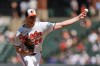 Baltimore Orioles starting pitcher Trevor Rogers (28) delivers during the first inning of a baseball game against the Cleveland Guardians, Monday, Sept. 7, 2026, in Baltimore. (AP Photo/Stephanie Scarbrough)