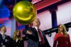 FILE - Republican presidential candidate former President Donald Trump hits a balloon during the final day of the Republican National Convention, July 18, 2024, in Milwaukee. (AP Photo/Paul Sancya, File)