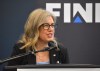 New Brunswick Premier Susan Holt makes a defense and cybersecurity announcement in Fredericton on Tuesday Aug. 25, 2026. 
THE CANADIAN PRESS/Eli Ridder