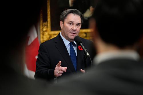 Don Davies speaks in the Foyer of the House of Commons on Parliament Hill in Ottawa, on Tuesday, Nov. 4, 2025. THE CANADIAN PRESS/Justin Tang