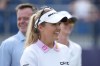 Brooke Henderson of Canada smiles as she walks from the 18th green during a practice round before the Women's British Open golf championships at the Royal Lytham & St Annes Golf Club in Lytham-St-Annes, England, Wednesday, July 29, 2026. (AP Photo/Jon Super)
