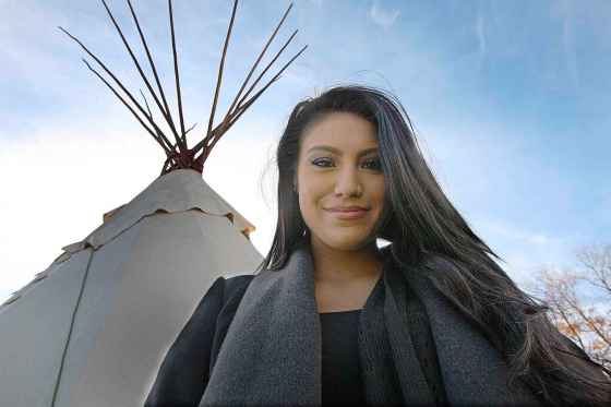 2024 Miss Universe Canada and Cree model Ashley Callingbull criticized the outfit choices made by two contestants at a Miss Universe Canada national pageant competition this past week, calling them examples of cultural appropriation. (Joe Bryksa / Free Press files)