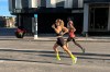 Lauren Barr, from Calgary, centre, runs to her second-place finish among women racers in the Edmonton Marathon on Sunday, Aug. 16, 2026, in this handout photo. THE CANADIAN PRESS/Handout - Lauren Barr (Mandatory Credit)