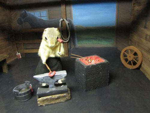 Stuffed Richardson's ground squirrels are displayed at the World Famous Gopher Hole Museum in Torrington, Alta., in this undated handout photo. THE CANADIAN PRESS/Handout — World Famous Gopher Hole Museum (Mandatory Credit)