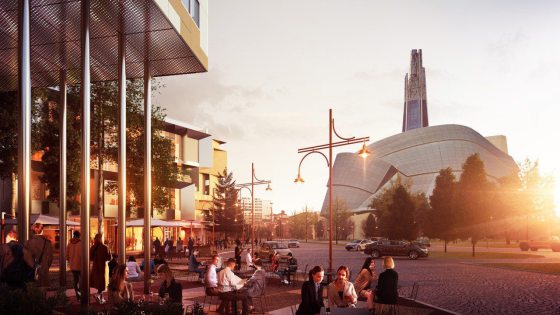 Artist's rendering of Railside at The Forks, a development with nine apartment buildings and one condominium project that will see about 400 units finished by 2028 and up to 1,200 planned by 2040. (Supplied)