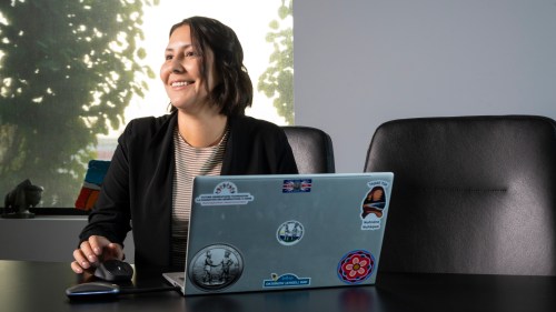 Angel Houle Municipal Affairs Coordinator for the Confederacy of Treaty Six First Nations, poses for a photo in Edmonton, on Friday, Oct. 2, 2026. THE CANADIAN PRESS/John Ulan