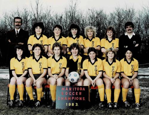 SUPPLIED
                                Coach Anthony (Tony) Tweed (top left) with the 1983 Manitoba soccer champions