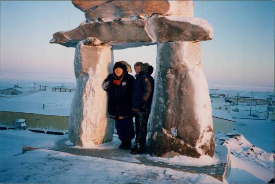Christine Egan, left, with Ellen Judd in Rankin Inlet. (Supplied)