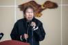 MIKAELA MACKENZIE / FREE PRESS Don Robinson, who is 42 years sober, speaks at the grand re-opening ceremony for the Native Addictions Council of Manitoba's renovated space on Salter Street Tuesday.