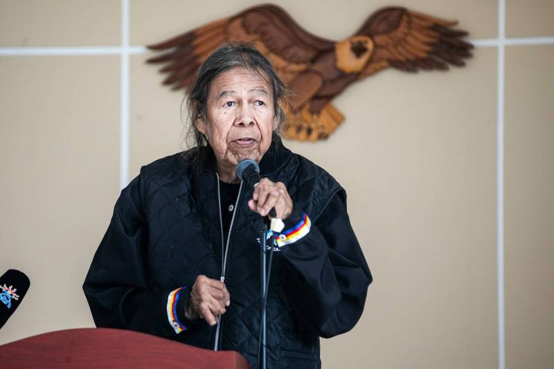 MIKAELA MACKENZIE / FREE PRESS 	 Don Robinson, who is 42 years sober, speaks at the Native Addictions Council of Manitoba grand re-opening of its renovated space on Salter Street on Tuesday, Sept. 1, 2026. For Scott story. Free Press 2026