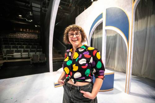 MIKAELA MACKENZIE / FREE PRESS
                                Director Suzie Martin at R+J: Closing Night on Thursday. The show is a metatheatrical experiment riding the line between onstage and backstage work.