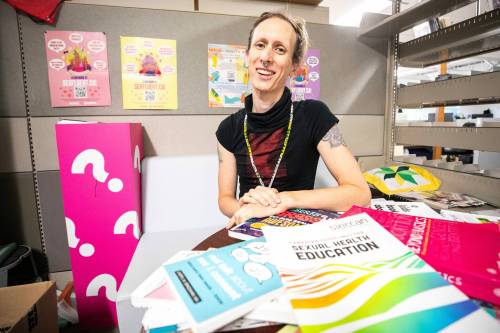 MIKAELA MACKENZIE / FREE PRESS  
	J Fiedler, a sexual and reproductive health educator, has been working with school divisions to train teachers to confidently deliver age-appropriate lessons.