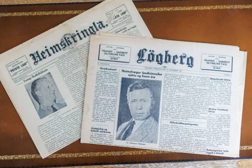 MIKE DEAL / FREE PRESS Editions of the Lögberg and Heimskringla papers from the mid-1900’s before they joined together. Stefan Jonasson is the outgoing editor of Lögberg-Heimskringla, a 140-year-old newspaper in Winnipeg that reports on the Icelandic community. Katrín Níelsdóttir is his successor and will be heading the helm of the paper starting in October. reporter: Aaron Epp 260918 - Friday, September 18, 2026.
                                photos by MIKE DEAL / FREE PRESS 
                                Editions of the Lögberg and Heimskringla newspapers from the mid-1900s before they merged in 1959. Lögberg-Heimskringla is published in Winnipeg, with 22 editions per year.
