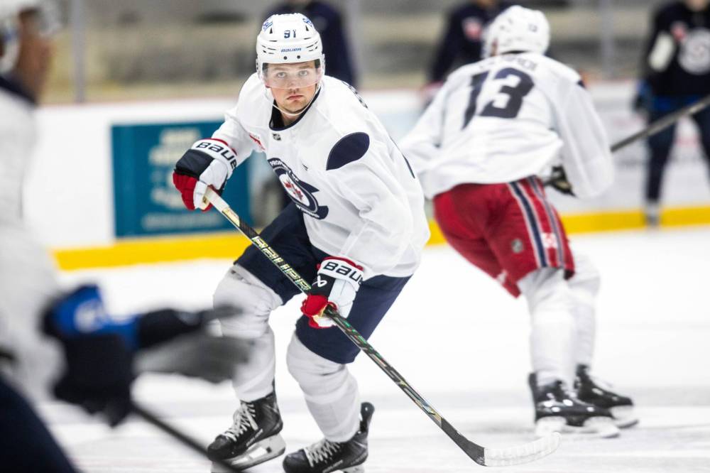 Mikaela Mackenzie/ FREE PRESS
With a full summer of training, leaving his high ankle sprain in the rearview mirror, Winnipeg Jets forward Cole Perfetti is one of the players the club will be counting on to deliver a bounce-back season.