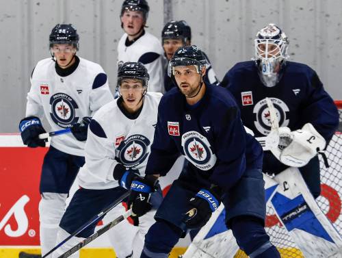 JOHN WOODS / THE CANADIAN PRESS
                                The Winnipeg Jets opened Day 1 of training camp at Hockey for All Centre on Thursday. The club&rsquo;s first pre-season test comes Saturday on the road against the Edmonton Oilers.