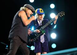 JASON HALSTEAD / FREE PRESS
                                Guitarist Angus Young and singer Brian Johnson of AC/DC were the stars of the show