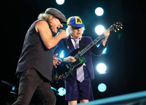 JASON HALSTEAD / FREE PRESS
                                Guitarist Angus Young and singer Brian Johnson of AC/DC were the stars of the show