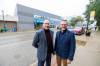 MIKE DEAL / FREE PRESS
                                Alain Laberge (left) superintendent of the franco-manitobaine school division, and Luc Bremault, assistant superintendent, outside 170 Marion St., where design work is beginning on a new French-language culinary arts facility.