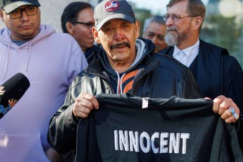 MIKE DEAL / FREE PRESS FILES
                                Clarence Woodhouse leaves court in 2024 with his family and lawyers after being acquitted and declared innocent of the 1973 killing of Winnipeg restaurant worker Ting Fong Chan.