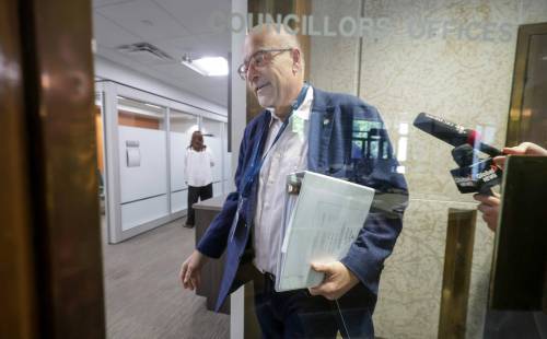 RUTH BONNEVILLE / FREE PRESS FILES
                                Coun. Russ Wyatt (Transcona) is running for re-election despite being charged with sexual assault and drug offences.