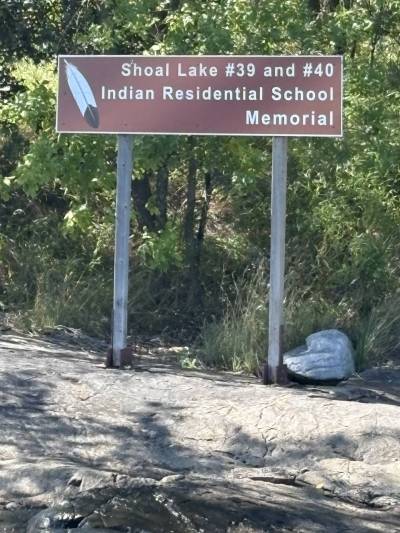 SUPPLIED 
                                The residential school memorial at Shoal Lake.