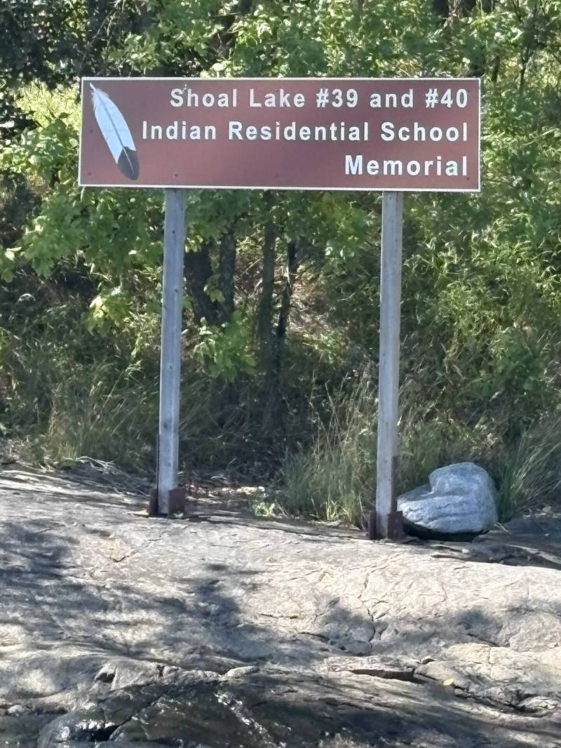 SUPPLIED 
                                The residential school memorial at Shoal Lake.