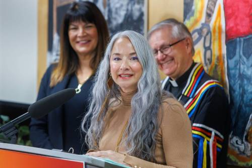 MIKE DEAL / FREE PRESS
                                Families Minister Nahanni Fontaine announces changes in provincial supports for youth aging out of Child and Family Services care, Monday.