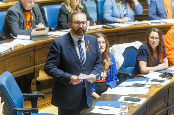 MIKE DEAL / FREE PRESS
                                Interim leader of the official opposition, Konrad Narth (La Vérendrye), during Question Period in the Manitoba Legislature Tuesday afternoon.
