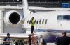 Gulfstream employees clean a Gulfstream G650 business jet, at the 50th Paris Air Show at Le Bourget airport, north of Paris, Tuesday, June 18, 2013. THE CANADIAN PRESS/AP - Remy de la Mauviniere