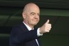 FIFA President Gianni Infantino arrives to attend the opening game of the Women's U20 World Cup opening match between Poland and Argentina in Katowice, Poland, Saturday, Sept. 5, 2026. (AP Photo/Beata Zawrzel)