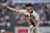 San Francisco Giants pitcher Logan Webb throws against the St. Louis Cardinals during the fifth inning of a baseball game, Monday, Sept. 7, 2026, in San Francisco. (AP Photo/Jeff Chiu)