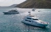 Several yachts anchor outside White Bay in Jost Van Dyke on Sunday, May 24, 2026, in the British Virgin Islands. (AP Photo/Steve Helber)