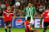 Lille's Ethan Mbappe, left, Betis' Pablo Fornals, right, in action during the Champions League opening phase soccer match between Lille and Real Betis in Lille, France, Tuesday, Sept. 8, 2026. (AP Photo/Jean-Francois Badias)