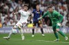 Real Madrid's Federico Valverde scores his side's second goal during a Champions League soccer match between Real Madrid and Inter Milan in Madrid, Spain, Tuesday, Sept. 8, 2026. (AP Photo/Bernat Armangue)