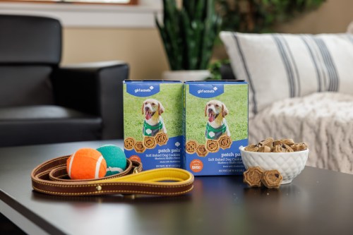 This Aug. 19, 2026 image provided by Girl Scouts of the USA shows their cookies for dogs – dubbed Patch Pals. (Girl Scouts of the USA via AP)