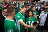 Conservative Leader Pierre Poilievre meets with CFL fans tailgating outside Mosaic Stadium before the Labour Day Classic in Regina on Sunday, Sept. 6, 2026. THE CANADIAN PRESS/Kayle Neis