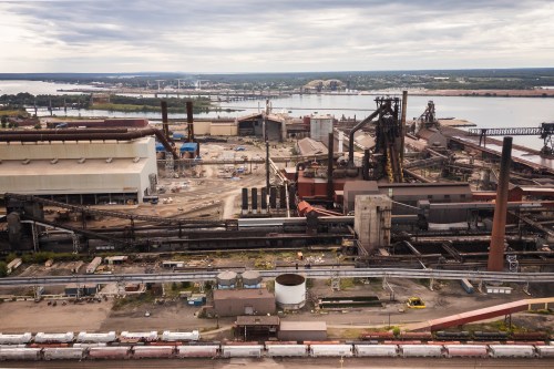 An aerial view of the Algoma Steel Inc. facility in Sault Ste. Marie, Ont., on Friday, Sept. 4, 2026. THE CANADIAN PRESS/Nick Iwanyshyn