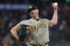San Diego Padres pitcher Robbie Ray throws against the San Francisco Giants during the fourth inning of a baseball game in San Francisco, Friday, Sept. 11, 2026. (AP Photo/Jed Jacobsohn)