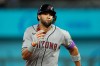 Arizona Diamondbacks' Lourdes Gurriel Jr. runs to third after hitting an RBI triple during the 11th inning of a baseball game against the Kansas City Royals, Tuesday, Sept. 8, 2026, in Kansas City, Mo. (AP Photo/Charlie Riedel)